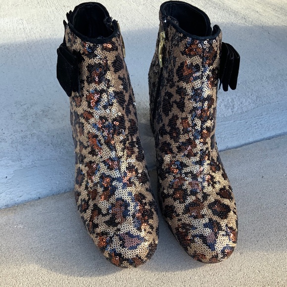 Kate Spade Leopard “Langley” Sequin Booties - Picture 3 of 10